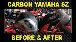 HOW TO INSTALL CARBON STICKER VINYL TO FUELTANK YAMAHA SZ