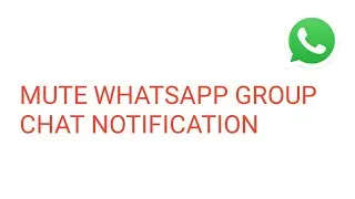 How To Mute Group Chat On WhatsApp