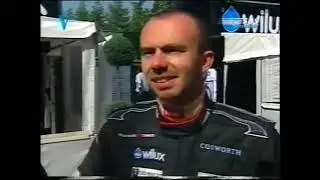 2004 F1 San Marino GP - Bas Leinders (Minardi) comments after Friday free practice sessions (NL)