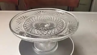 Early English pressed glass cake stand