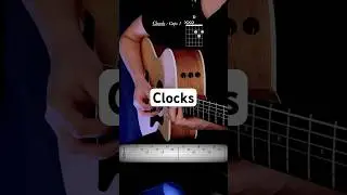 Clocks - Coldplay | Guitar tutorial #guitar #viol&atilde;o #guitarra #shorts