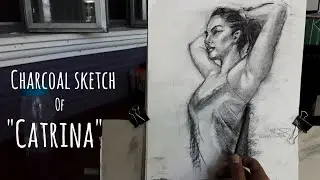 Charcoal drawing sketch of 