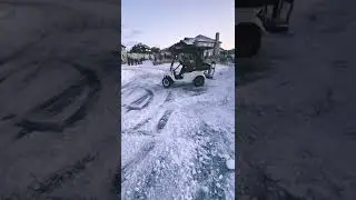 Epic back-in drift!! ￼#shorts #foryou #cool #fun #ice #drift #snow #golfcart