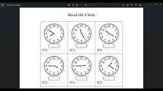 Reading clock Grade 3 - Equivalent numbers