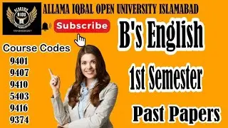 B's English 1st semester all past paper | Aiou B's English 1st semester past papers|B's English|