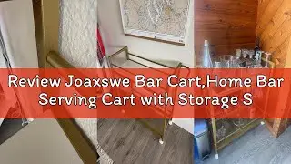 Review Joaxswe Bar Cart,Home Bar Serving Cart with Storage Shelves, 2 Tier Rolling Beverage Cart wit