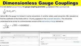 Dimensionless Gauge Couplings