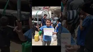 Water distribution after attack on hospital in North Gaza #donate #water #charity #gaza