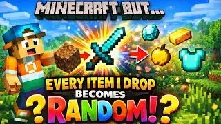 Minecraft But Every Item I Drop Becomes Random || Minecraft || FOmind Gaming 