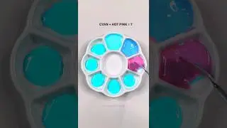 Cyan Color Mixing! #colormixing #satisfying #relaxing