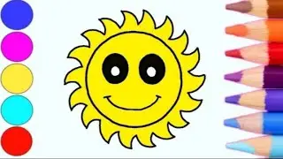 How to make sun drawing।। How to make smiling sun☀️