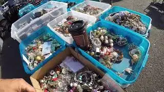 Shopping the flea market! Found an old axe! Always looking for costume jewelry! Beautiful day!