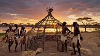 Hadzabe Traditional Shelter Construction | Life in the African Wilderness