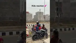 Cute kids reactions on my bike||#rider #publicreaction #reactionshorts #viral