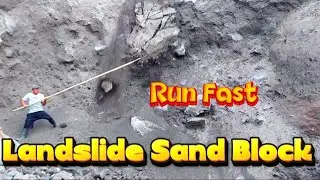 The Top of The Cliff That Was Dug up by Sand Collapsed 