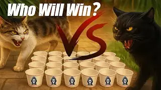 Funny Cat Paper Cup Challenge!