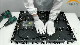 Demo of how to connect receiving card of 640x480mm hard pin connection