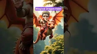 Ganesha&rsquo;s Jungle Ride on a Flying Dragon 🐉 | Divine Adventure 😍 #ganesh #cute #shorts #youtubeshorts
