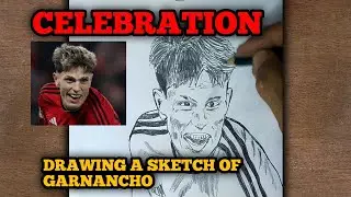 How to draw Alejandro garnacho celebrating    - drawing pencil sketch