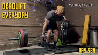 Становая тяга каждый день, день 529: 190 кг/419 фунтов x 5 становых тяг на тренажере 