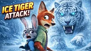 Ice Tiger Attack! Fox & Rabbit Trapped on a Frozen Road | Epic Animated Battle