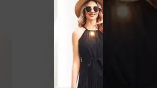 Halter Strapless Dresses For Women Solid Pleated Skirt