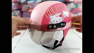 Helm retro anak hello kitty