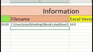 Excel | Information | Cell | Info