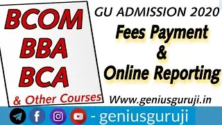 Fees payment | Online Reporting |B.Com,BBA,BCA|Gujarat University | Genius Guruji|