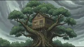 Living Alone in a Treehouse During the Biggest Storm | Safe and Cozy in the Forest | Ghibli ASMR