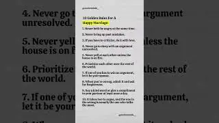 10 Golden Rules for a Happy Marriage 💛 | Must-Know Relationship Advice for Couples