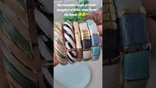 Vintage Set Of Brass Inlaid Bangle Bracelets✨✨😍 #vintagebracelet #jewelleryhub #viralvideo #jewelry