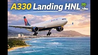 Delta A330 Landing in Honolulu  Approach into HNL from Dallas DFW 🌴✈️