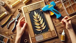 DIY Golden Leaf Wall Art | Hot Glue Gun Craft | Luxury Decor Using Hardboard,Beads & Spray Colors