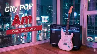 City Pop Style Guitar Backing Track in A Minor | Neon Night Drive
