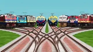 ☠️ 8 Epic Trains Crossing By Curved Railroad Tracks || train gameplay || train simulator classic 