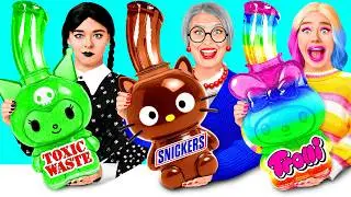 Уэнсдей против Энид Синклер Челлендж с Едой &laquo;Розовое или Черное&raquo; | Вкусные Кухонные Лайфхаки