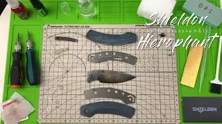 Shieldon Knives tour - The  Hierophant disassembly. Bearing washers in pivot, making strong detent.