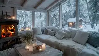 🎹❄️ Winter Calm Piano Lounge | Cozy Fireplace Glow (3 Hours) | Calm Focus Study Meditation Sleep