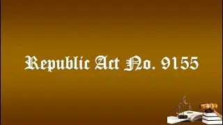 Republic Act No. 9155 Governance of Basic Education Act of 2001