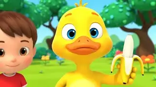 Little Duck Slipped on a Banana 🦆🍌 | 3D Animated Nursery Rhyme for Kids