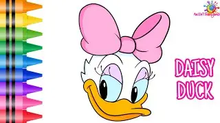 Draw and Color Daisy Duck from Mickey Mouse 🦆🩷
