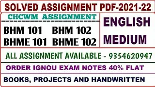 CHCWM Solved assignment 2021-22/CHCWM Solved assignment English/Bhm 101,102, Bhme 101,102 Assignment