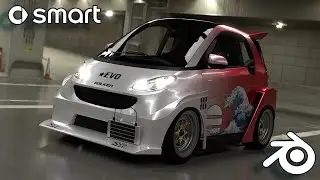 smart fortwo Silhouette Style Widebody Kit (Blender Render/Animation)