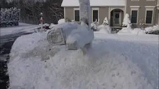 Actual results of Mailbox mounted on hinge after snowplows pass