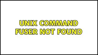Unix command fuser not found