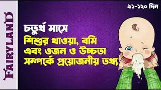 চতুর্থ মাসে শিশু খাওয়া, বমি, ওজন ও উচ্চতা কেমন হতে পারে | শিশুর বেড়ে ওঠা