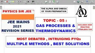 JEE MAIN 2024 PHYSICS REVISION SERIES | TOPIC 05 | THERMODYNAMICS LAWS PYQs SOLUTIONS BEST STRATEGY