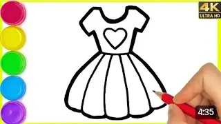 Cute Dress drawing for kids and toddlers // rhymes song for kids and toddlers