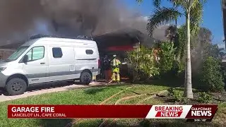 Crews battle fire at carport of Cape Coral home